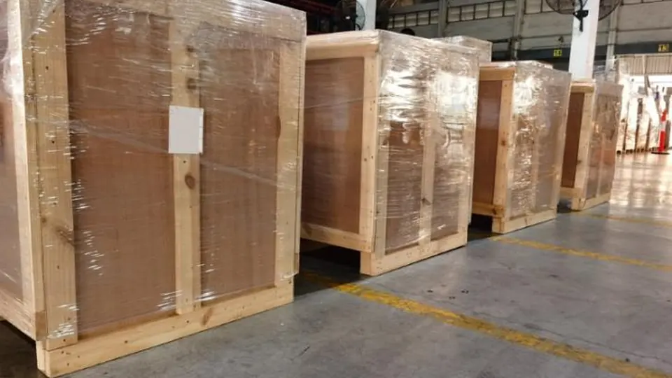 Furniture wrapped and crated for dispatch